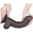 8'' Sliding Skin Dual Layer Dong Black III dildó herékkel és csúsztatható bőrrel