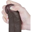 8'' Sliding Skin Dual Layer Dong Black III dildó herékkel és csúsztatható bőrrel