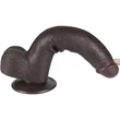 9'' Sliding Skin Dual Layer Dong Black dildó herékkel és csúsztatható bőrrel