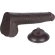 9'' Sliding Skin Dual Layer Dong Black dildó herékkel és csúsztatható bőrrel