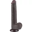 9'' Sliding Skin Dual Layer Dong Black dildó herékkel és csúsztatható bőrrel