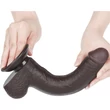 9'' Sliding Skin Dual Layer Dong Black dildó herékkel és csúsztatható bőrrel