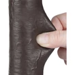 9'' Sliding Skin Dual Layer Dong Black dildó herékkel és csúsztatható bőrrel