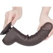 9.5'' Sliding Skin Dual Layer Dong Black dildó herékkel és csúsztatható bőrrel
