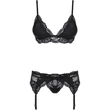 810-SEG-1 3 pcs fehérnemű szett fekete  S/M