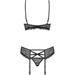 818-SEG-1 3 pcs fehérnemű szett fekete  S/M