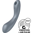 Curvy Trinity 1 bluegrey elegáns 3 az 1-ben nyomáshullámos vibrátor