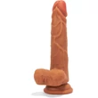 XMEN 7.6 inch Double Layer Silicon dildó Brown herékkel