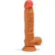 X-MEN 8.4 inch Dual Layered dildó Brown dildó herékkel