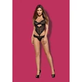 Obsessive Alluria - virágos csipke body (fekete)
