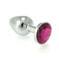 Butt Plug Small Metal With Crystal Red