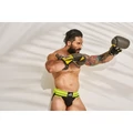 C4M - Rugby Jockstrap-NeonLime- férfi tanga pántokkal L