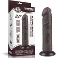 8'' Sliding Skin Dual Layer Dong Black II dildó herékkel és csúsztatható bőrrel