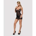 Wonderia babydoll & tanga fekete L/XL
