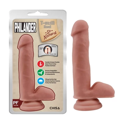 Philander-Flesh dildó herékkel és tapadókoronggal