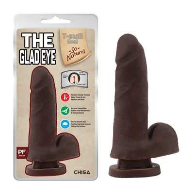 The Glad Eye Brown dildó herékkel és tapadókoronggal
