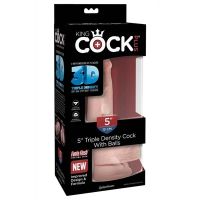 King Cock Triple Density 5" Cock with Balls - Flesh