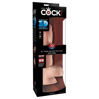 King Cock Plus 10" Triple Density Fat Cock with Balls
