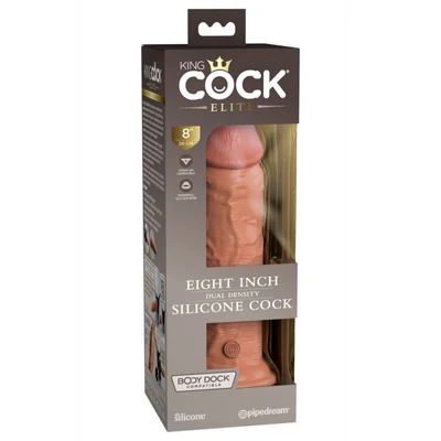 8" Dual Density Silicone Cock Tan
