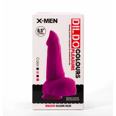 X-MEN 8.5" dildó Colours Pleasure Black 5 dildó herékkel