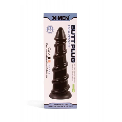 X-MEN 11.8 inch Butt Plug Black fenékdugó tapadókoronggal