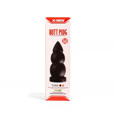 X-MEN 9.6 inch Butt Plug Black fenékdugó tapadókoronggal