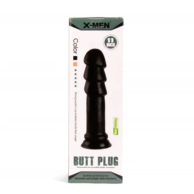 X -MEN 11 inch Butt Plug Black fenékdugó tapadókoronggal