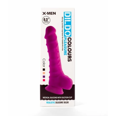 X-MEN 8.5" dildó Colours Pleasure Black 1 dildó herékkel