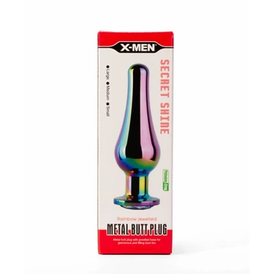 X-MEN Secret Shine Metal Butt Plug Rainbow M fenékdugó