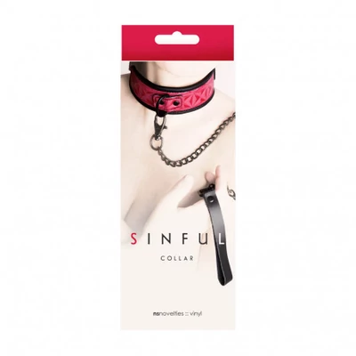 Sinful Collar nyakörv és póráz rózsaszín