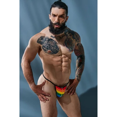C4M férfi tanga -Rainbow -M