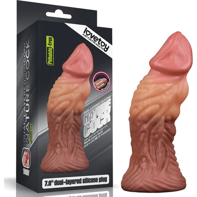 7.0'' Dual layered Platinum Silicone Plug hajlítható dildó