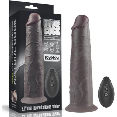8'' Dual Layered Silicone Rotator barna