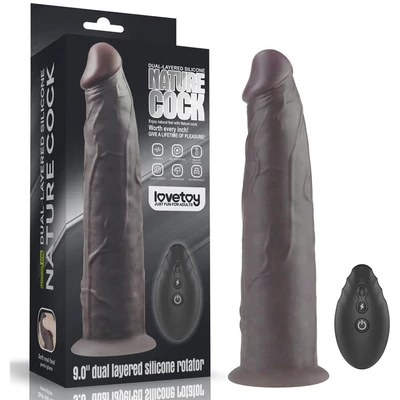 9'' Dual Layered Silicone Rotator barna vibrátor