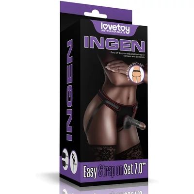 Easy Strapon Set 7.0'' Black csatolható dildó