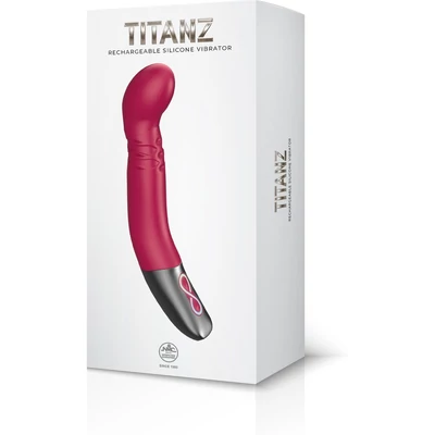 TITANZ 8" SILICONE RECHARGEABLE VIBRATOR IN PINK g-pontos vibrátor