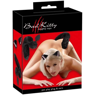 Bad Kitty Pet Play Plug & Ears fenékdugó ajándékkal