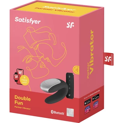 Double Fun (Black) okostelefonnal irányítható vibrációs csiklóizgató