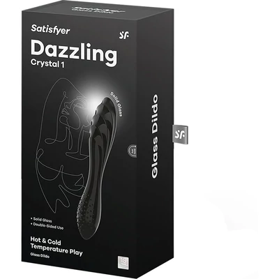 Dazzling Crystal 1 black törésálló üveg dildó