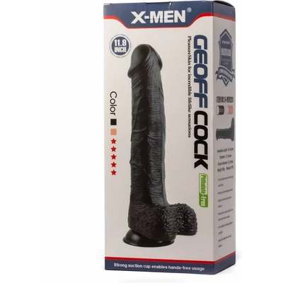 X-MEN Geoff 11.9" Cock Black dildó herékkel