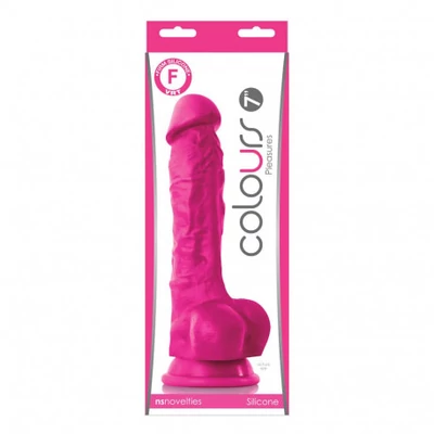 Colours Pleasures 7 inch dildó Pink dildó tapadókoronggal