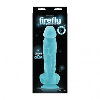 Firefly 8 inch herés, letapasztható, sötétben világító Dildó