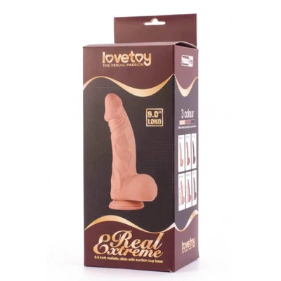 Real Extreme 9 inch 3 herés, letapasztható dildó