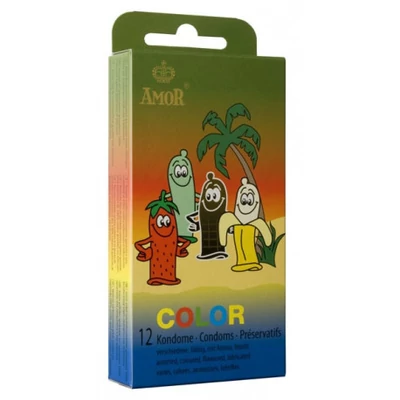 AMOR Color élénk színű óvszer 12 db