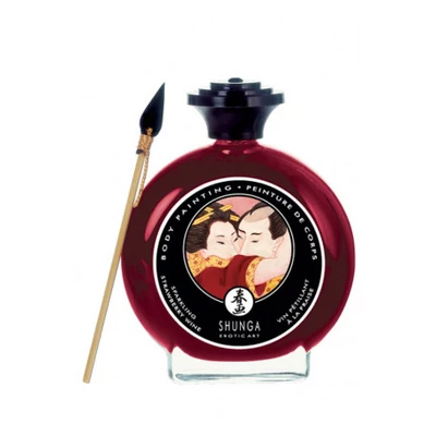 Pezsgős és eper ízesítésű testfesték ecsettel 100ml