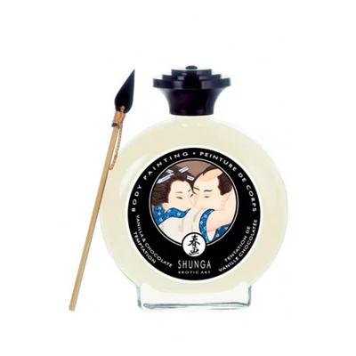 Fehér csokis és vaníliás testfesték ecsettel 100ml