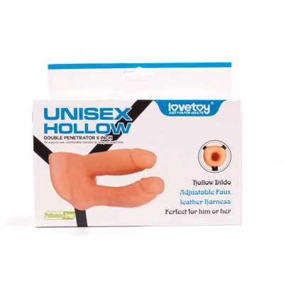 Unisex Hollow kétágú csatolható dildó