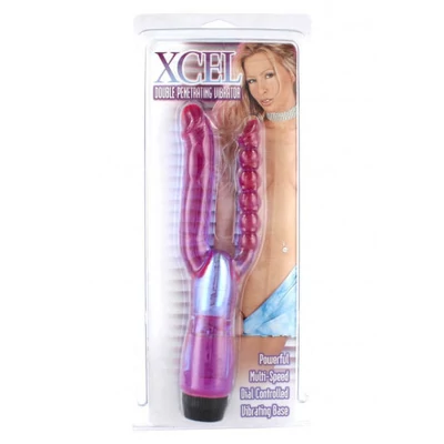 Xcel Double Penetrating Vibrator Purple kétágú vibrátor