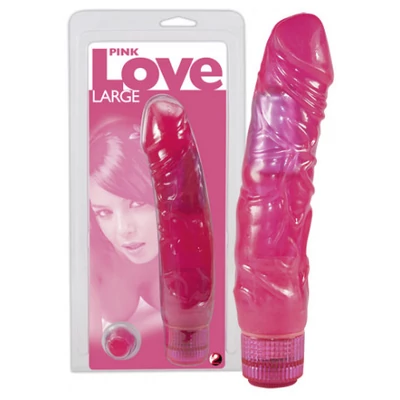 Pink Love Large erezett zselés Vibrátor