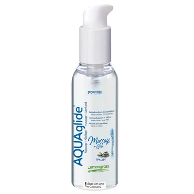 AQUAglide vízbázisú síkosító és masszázsolaj-citromfű 200 ml